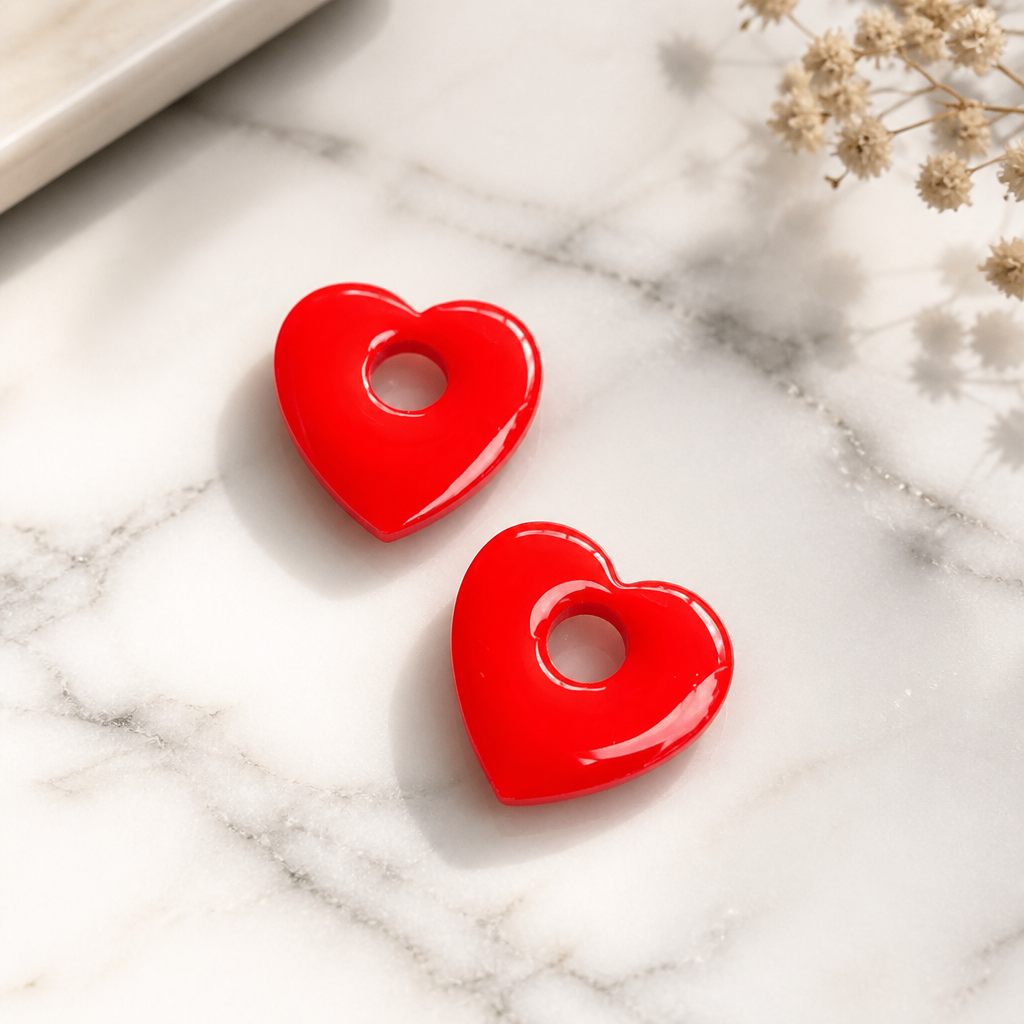 Charm Cœur – Rose Rouge