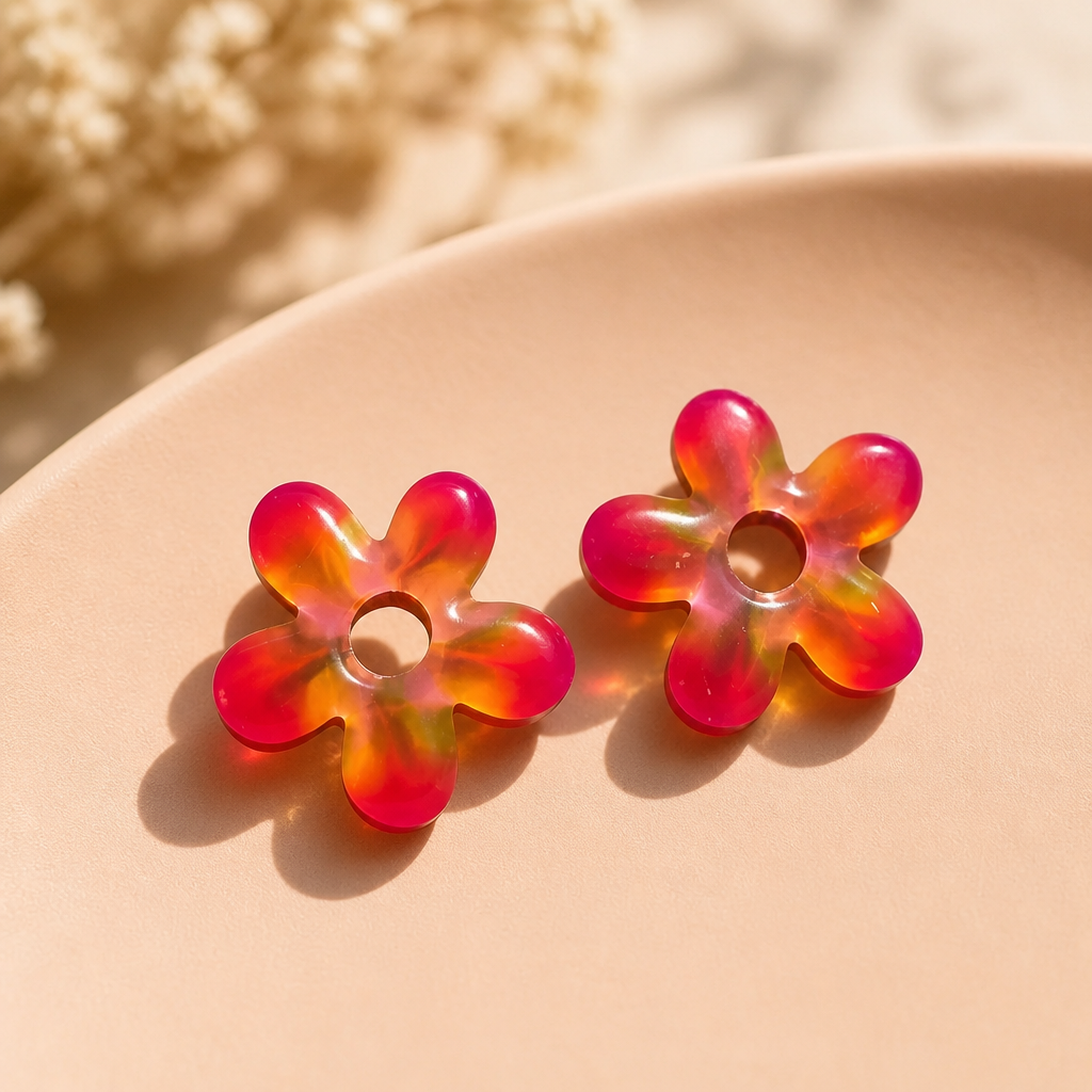 🌺 GLOW FLOWER – Fuchsia & Orange solaire