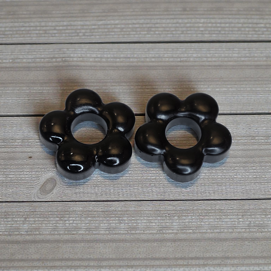 POP FLOWER – Glossy deep black resin
