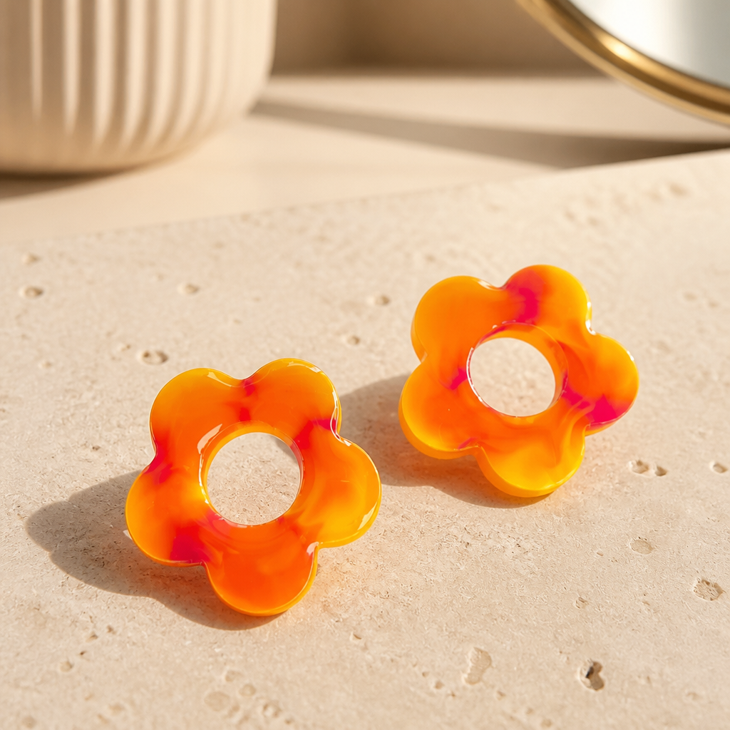 Pampilles Fleur – Orange & Fuchsia