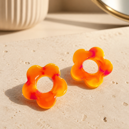 Pampilles Fleur – Orange & Fuchsia