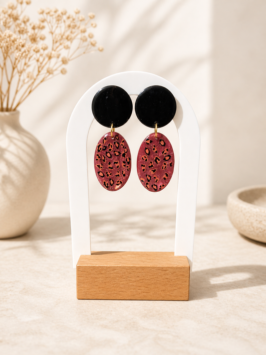 Boucles d’oreilles Léopard Rose