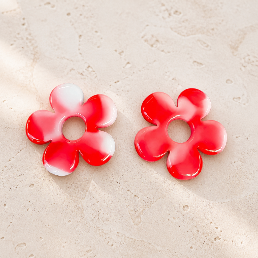 🌸 Boucles d’oreilles LED ZEPPELINE – Rouge & Blanc