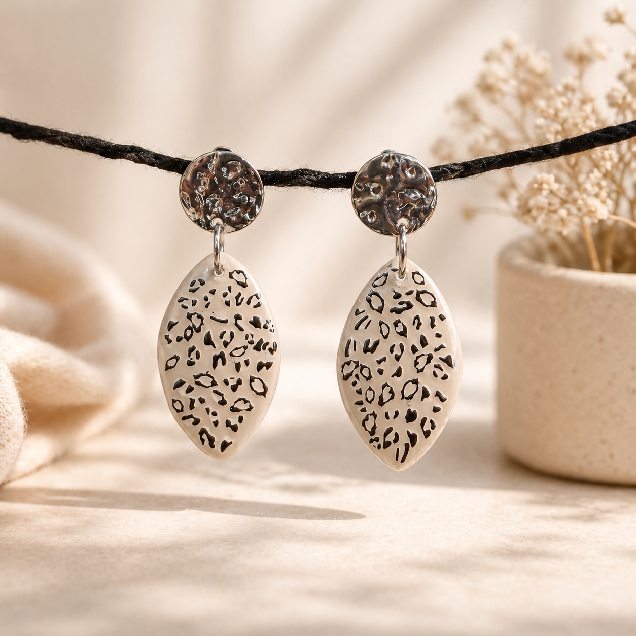 Boucles d’oreilles goutte motif léopard – BiJOUX MELITI
