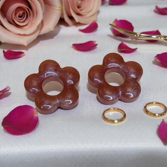 POP FLOWER – Warm brown glitter resin