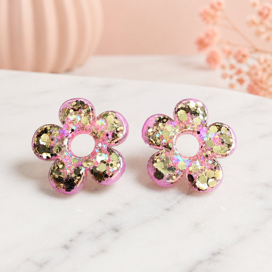 Boucles d'oreilles LED ZEPPELINE – Rose Doré Scintillant