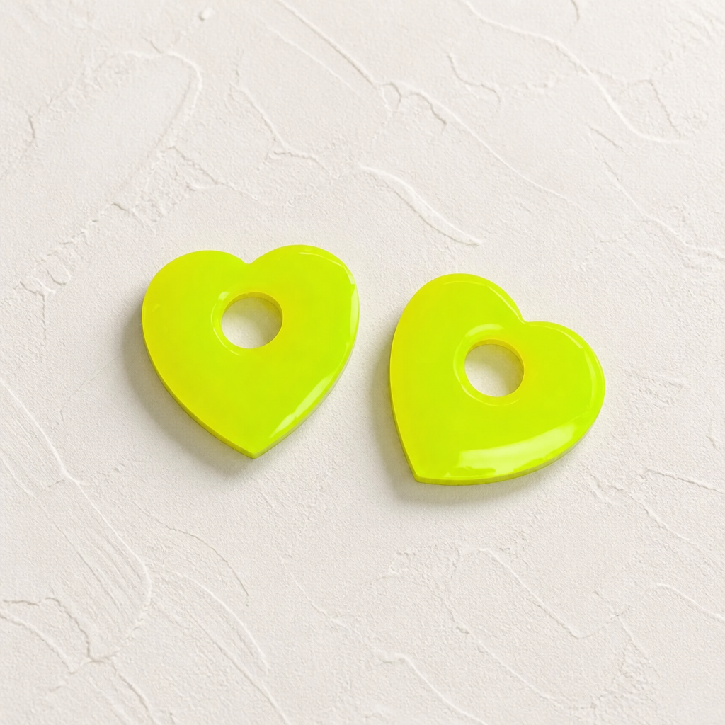 Charm Cœur – Jaune Fluo