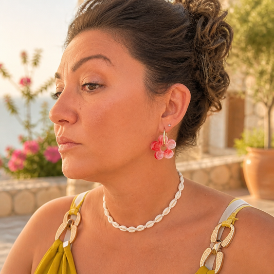 🌸 Boucles d’oreilles LED ZEPPELINE – Rouge & Blanc