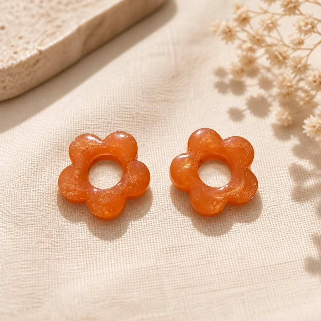 🧡 Pampilles Flower Orange – Bijoux Meliti 🌼