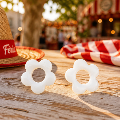 Boucles d'oreilles Fleur Blanche