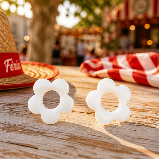 Boucles d'oreilles Fleur Blanche