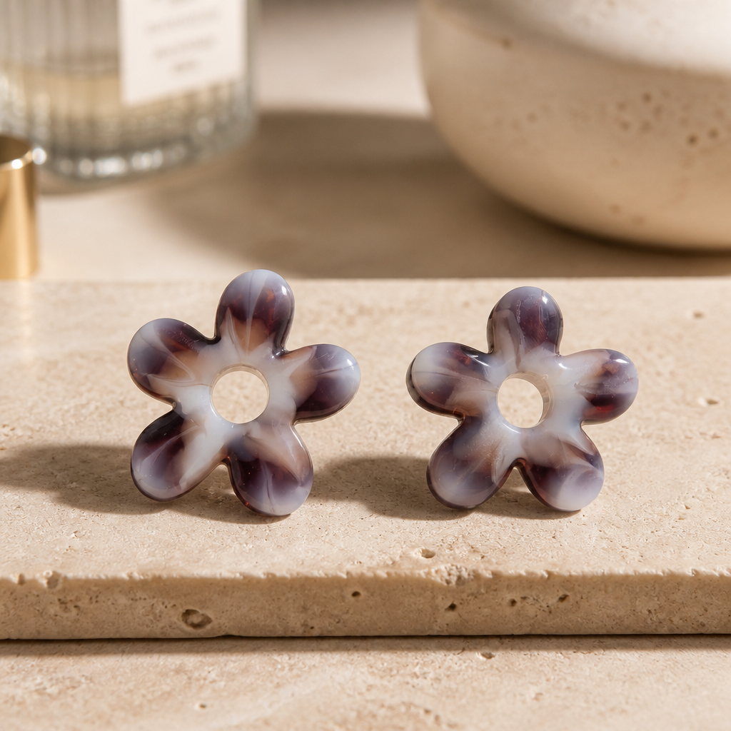 🤎 GLOW FLOWER – Prune & Blanc fumé