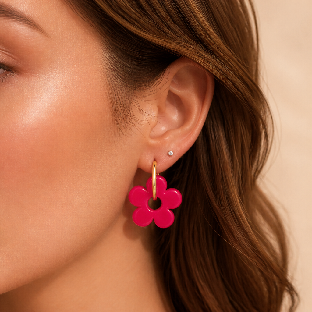 Boucles d’oreilles LED ZEPPLINE – Rouge & doré