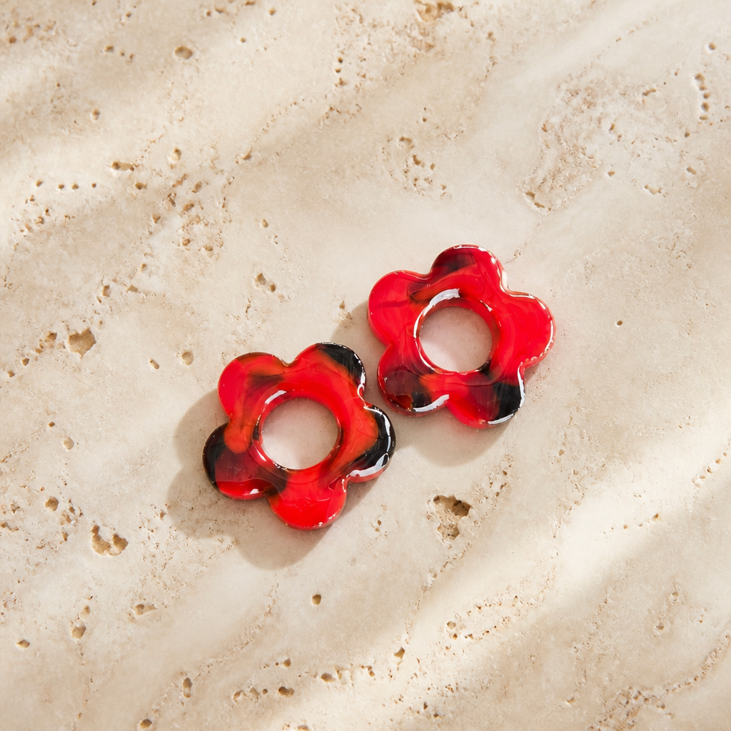 Pampilles Fleur – Rouge & Noir
