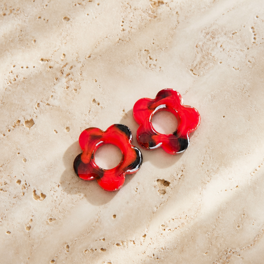 Pampilles Fleur – Rouge & Noir