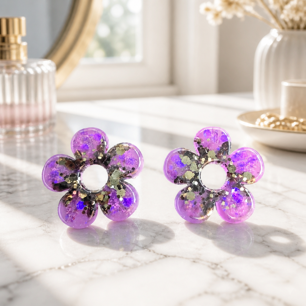 Boucles d'oreilles LED ZEPPELINE – Violet Mystique