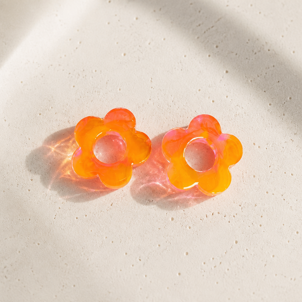 Pampilles Fleur – Corail & Orange