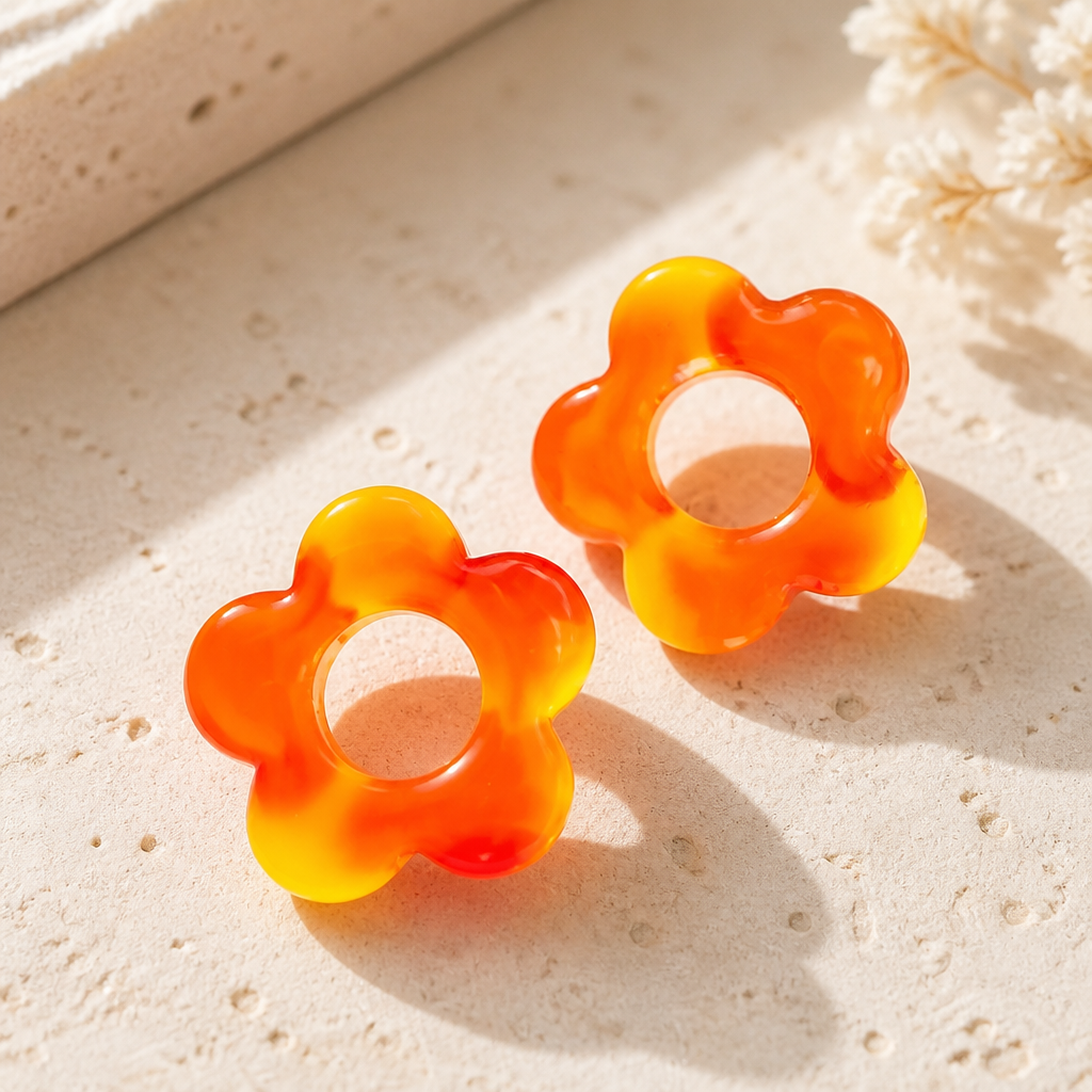 Pampilles Fleur – Orange & Jaune