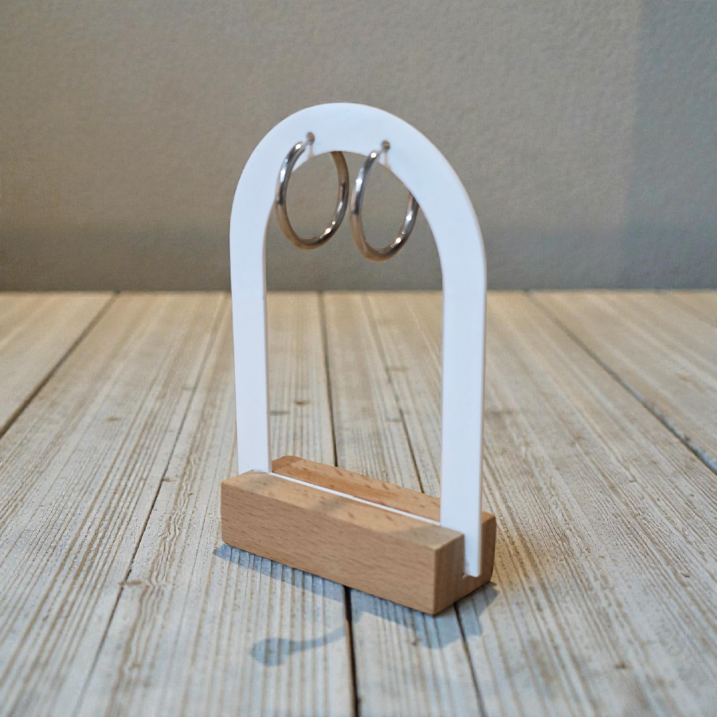 Stainless steel hoop earrings – 21 mm silver color AA-1022