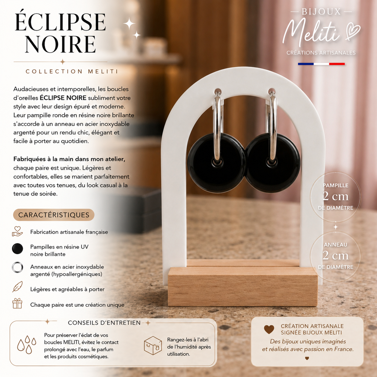 Boucles d'oreilles ÉCLIPSE ARGENT