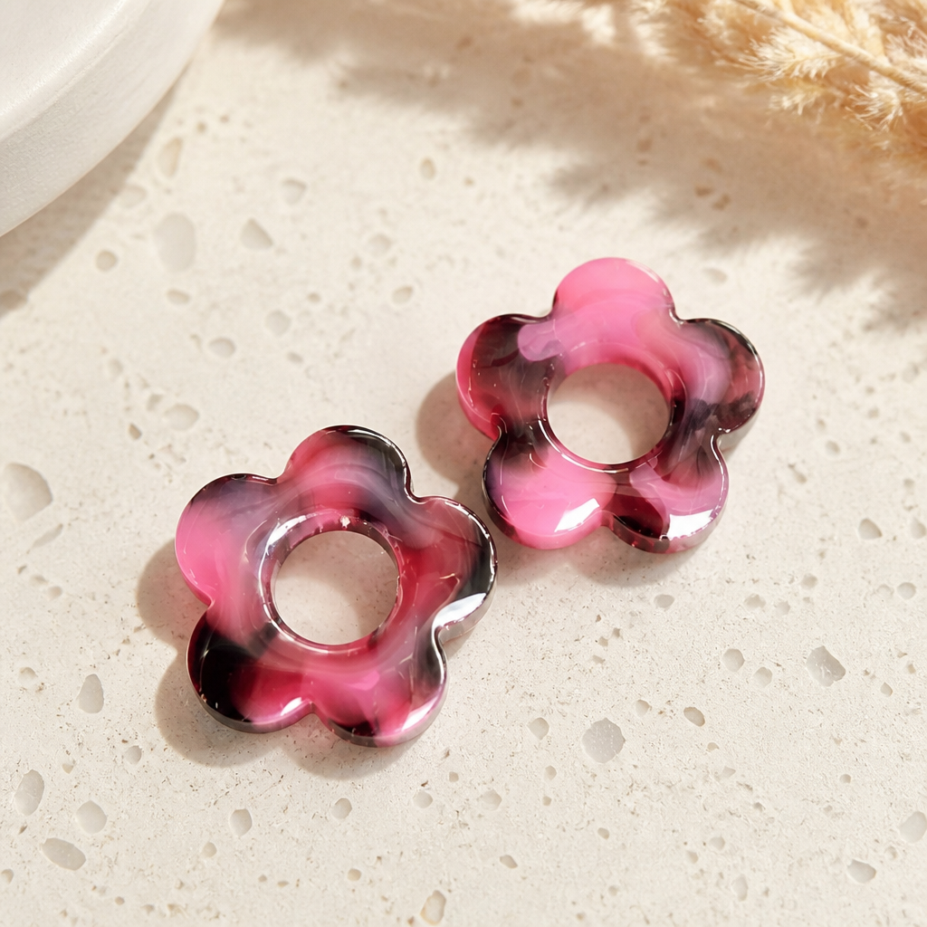 Pampilles Fleur – Rose & Noir